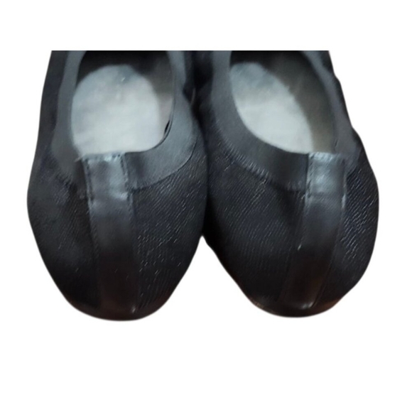 Stuart Weitzman Black Leather & Elastic Ballet Flats Size 8.5 - Picture 8 of 14